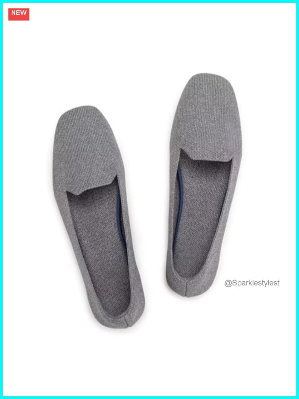 Women's Knitted Loafer Flats Square Toe Comfort Office Shoes